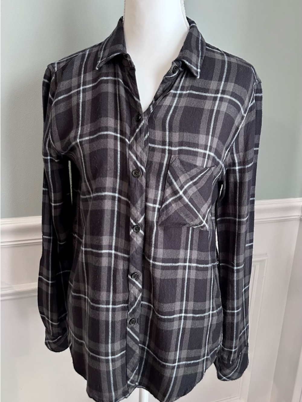 Rails Women’s Black and Gray Plaid Shirt